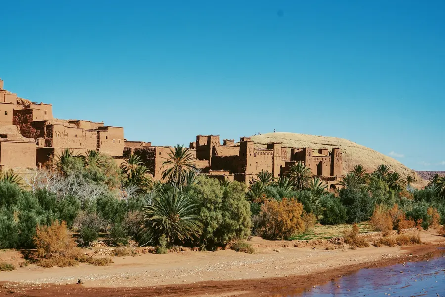 Panorama of the medieval walled city of Fes from the Marinid Tombs