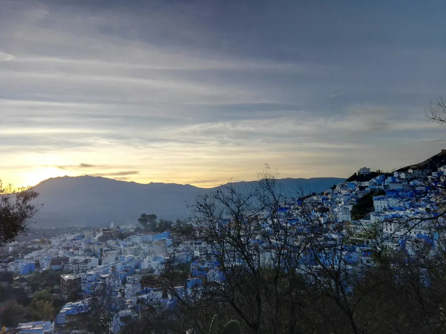 Panoramic overlook of the ancient walled medina of Fes el-Bali